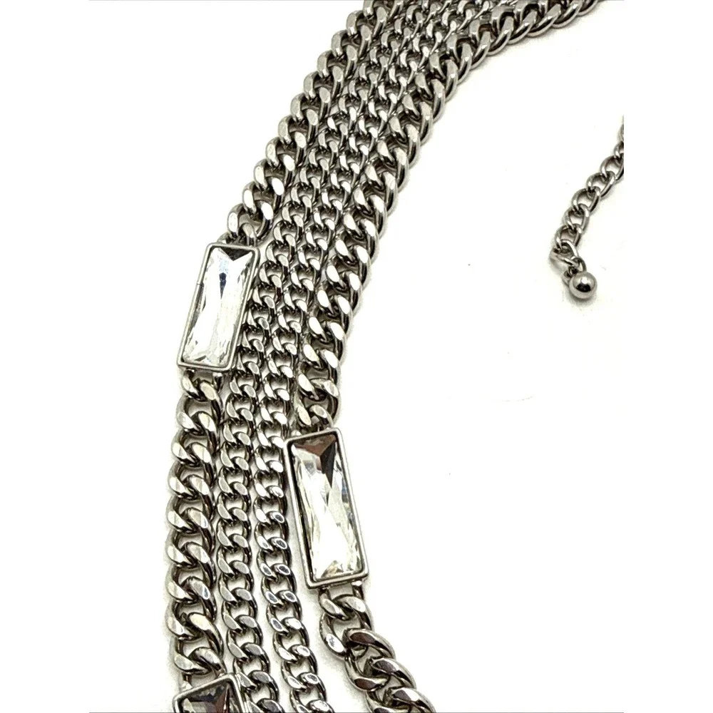 NWOT Lee Angel Neiman Marcus Crystal Multi Strand Station Necklace Statement 20